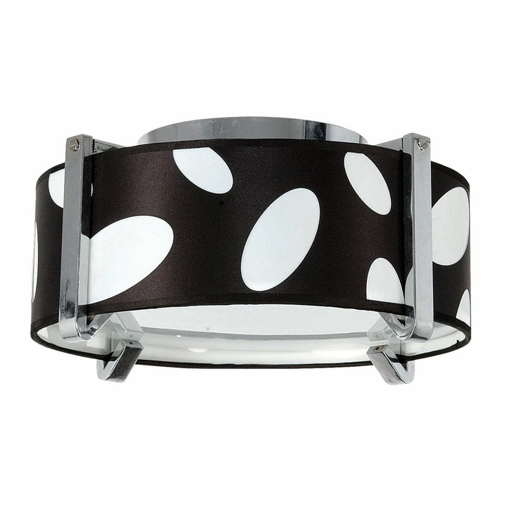 Mennyezeti lámpa, Komat, fém, E27, fekete/fehér