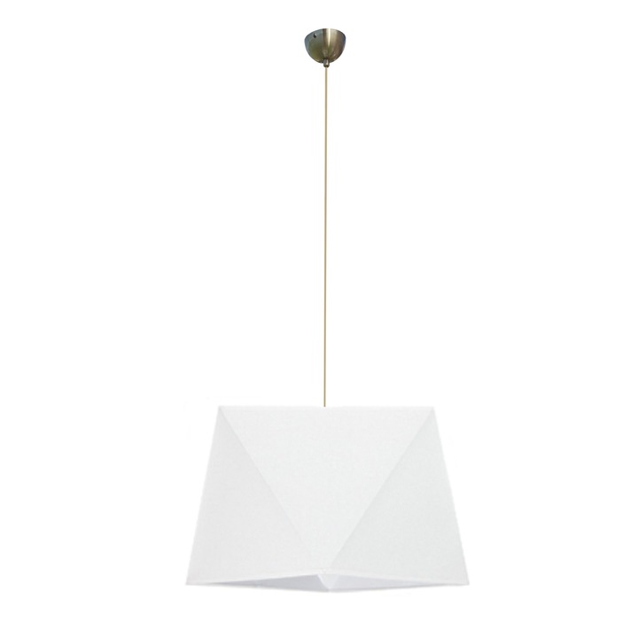 Полилей, Komat, Метал/PVC, E27, Златист/Бял