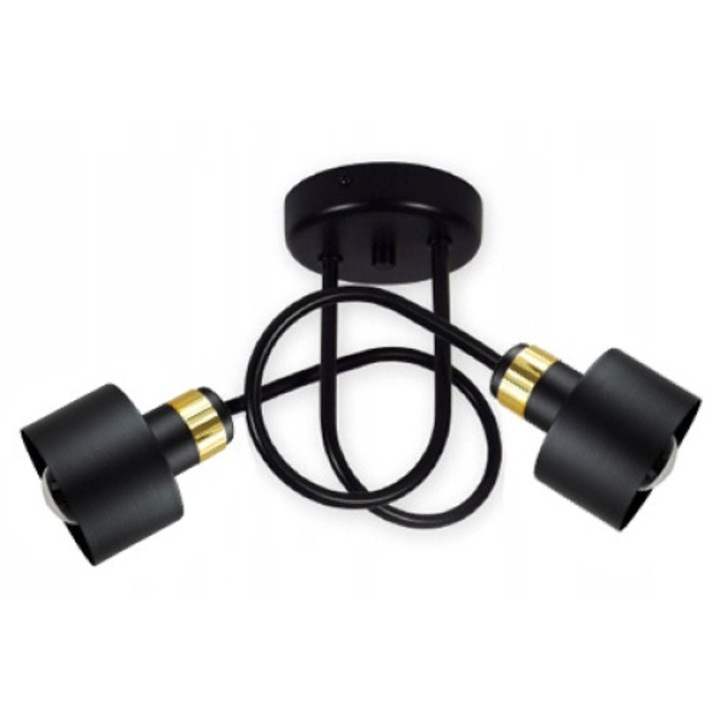 Пендел Komat, Метал, Цокъл E27, Черен/Златист