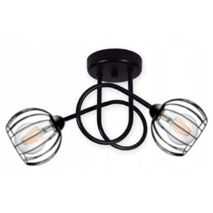 Полилей, Komat, Метал, Цокъл E27, Черен