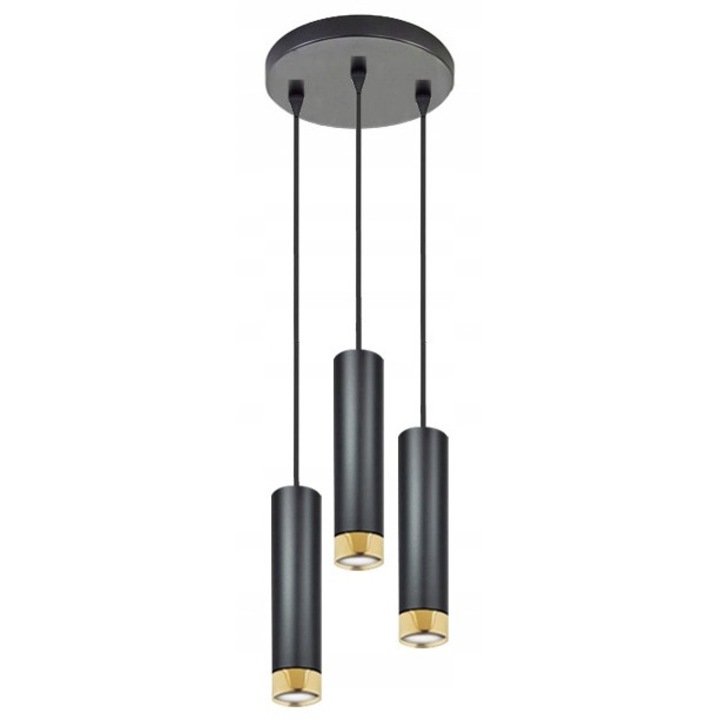 Függőlámpa, Komat, Fém, Aljzat GU10, Fekete