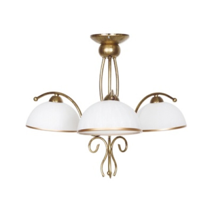 Полилей, Komat, Метал, E27, Златист/Бял