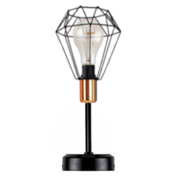 Lampa de birou, Komat, E-27, metal, negru, latime 19.5, inaltime 35cm