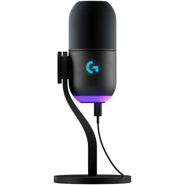 Microfon Gaming Logitech Yeti GX Dynamic RGB, LIGHTSYNC - Negru