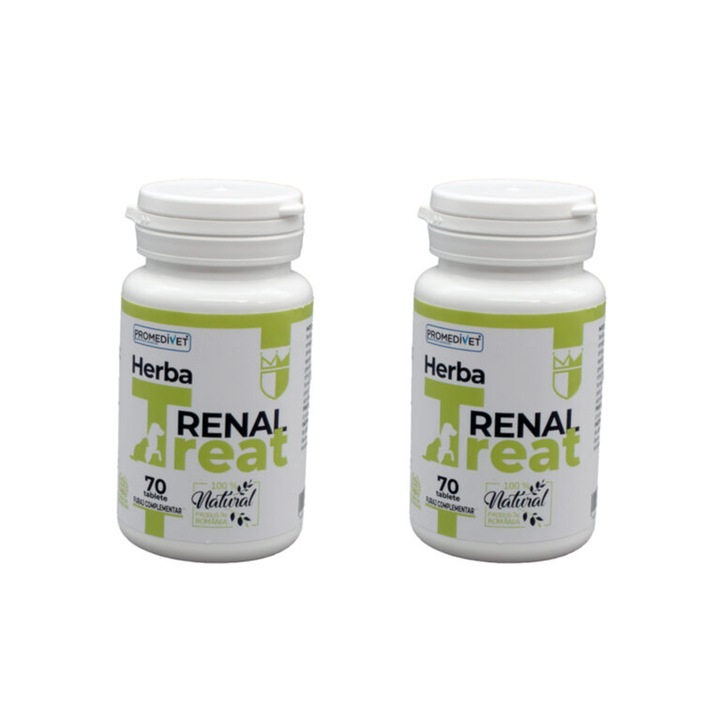 Хранителна добавка за кучета и котки Herba Treat Renal Package, за задържане на течности, с диуретични и противовъзпалителни свойства, 140 таблетки