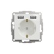 Schuko контакт 16 A + 2xUSB A Sedna Design&Elements