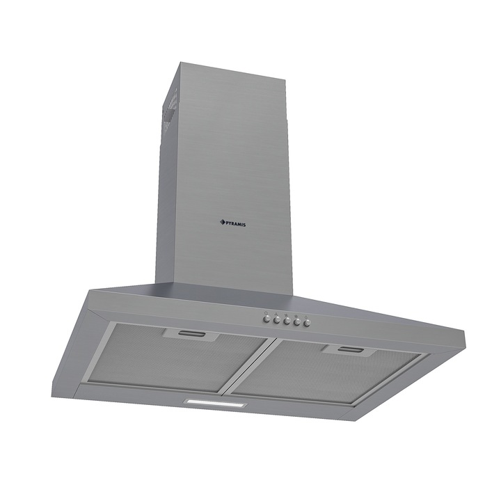 Hota decorativa Pyramis MDSQ Inox, putere de absorbtie 410mc/h, 1 motor, 60cm, finisaj inox