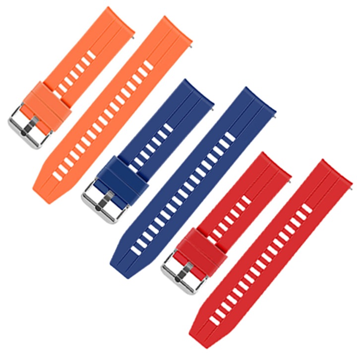 Curele ceas, pentru Smartwatch, set 3 bucati, din silicon, latime 22 mm, compatibil cu Samsung Galaxy Watch 46mm / 3 45 mm / Gear S3 / Huawei Watch GT 2 46mm / GT 3 46mm / GT 2 Pro / GT 2e/ Amazfit GTR 47mm 2 / 2 Pro/ 3 / 3 Pro/ 4 / Xiaomi Mi, OptimStar®