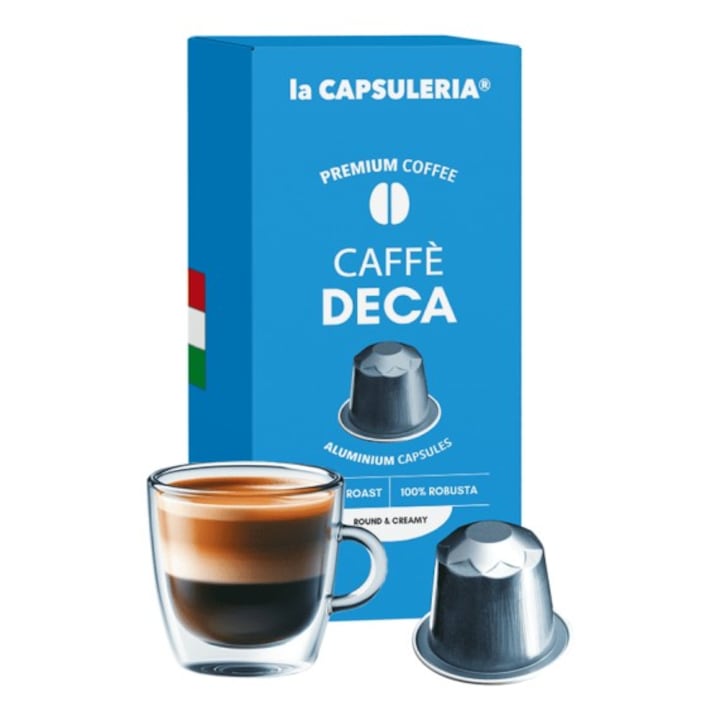 Capsule Cafea Deca La Capsuleria, 10 capsule, compatibile cu Nespresso
