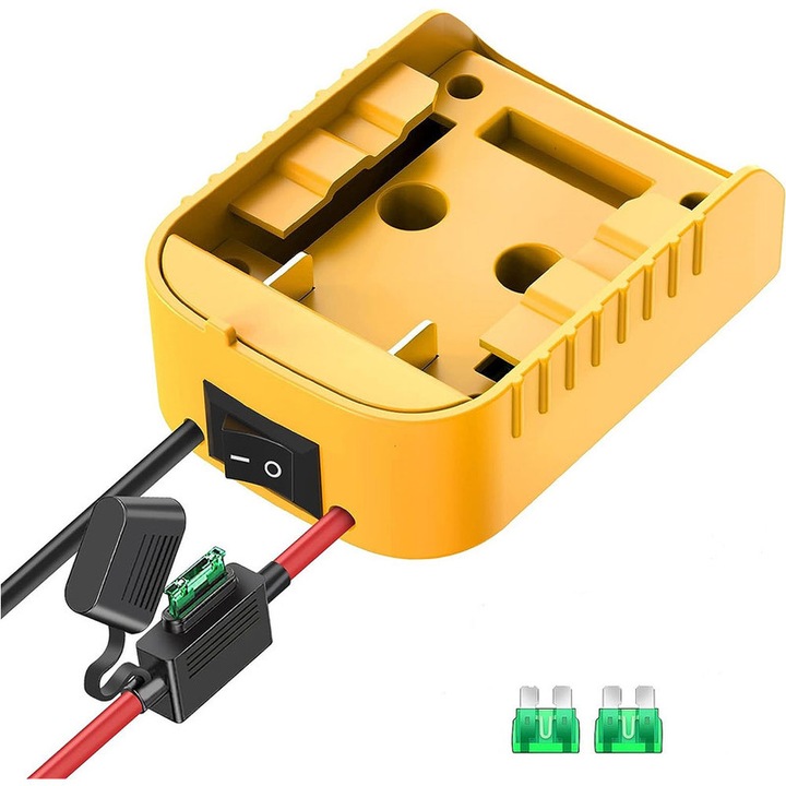 Convertor/adaptor baterie scule electrice, oein, Compatibil cu Dewalt 20V /18V DCB, Galben
