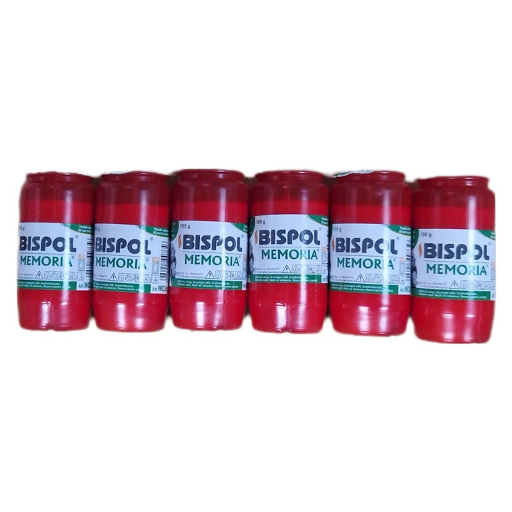 Set 6 bucati Rezerva Candela Bispol WO2, 2 zile, Rosu