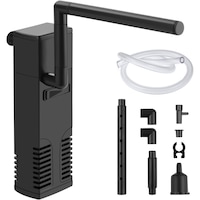 Filtru intern pentru acvariu, NUODWELL, Material ABS, 4W, 300L/H, cu ventuza fixa, folosit pentru purificarea si aerarea apei, zgomot redus, potrivit pentru acvariu de 60L, negru