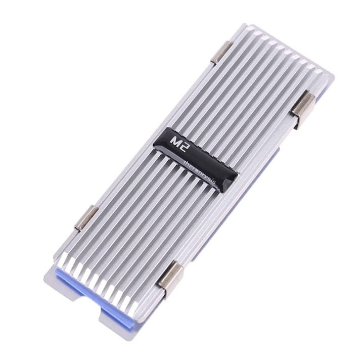 Пасивен SSD M.2 Jormftte охладител, алуминий, охлаждащ ефект 5°C-20°C, сребрист, 70x23x5.5 mm