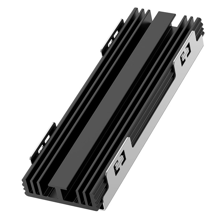 NVME SSD радиатор, Jormftte, алуминий, черен, 72 x 23 x 10 mm
