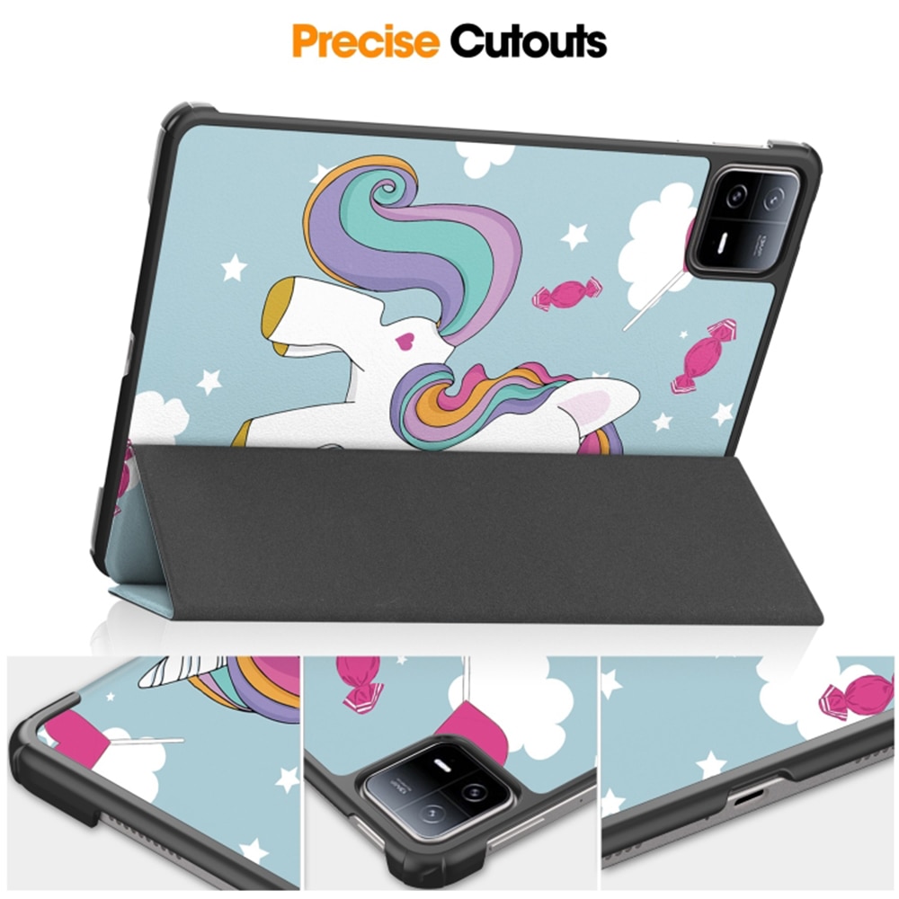 Husa pentru Xiaomi Pad 6, Pad 6 Pro trifold Slim UltraLight, functie sleep/wake-up, Aiyando, unicorn