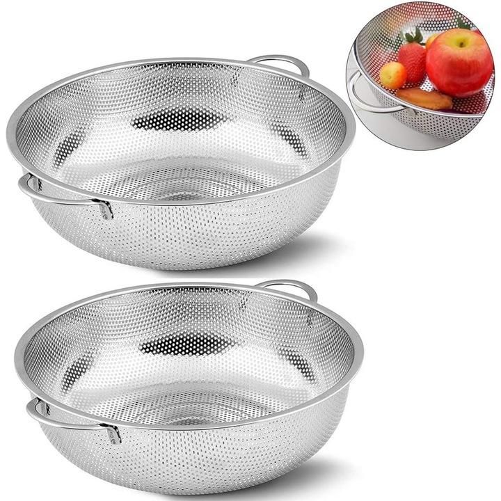 Rozsdamentes acél konyhai szűrő szett, Jormftte, 16,5 cm, 2 db, ezüst