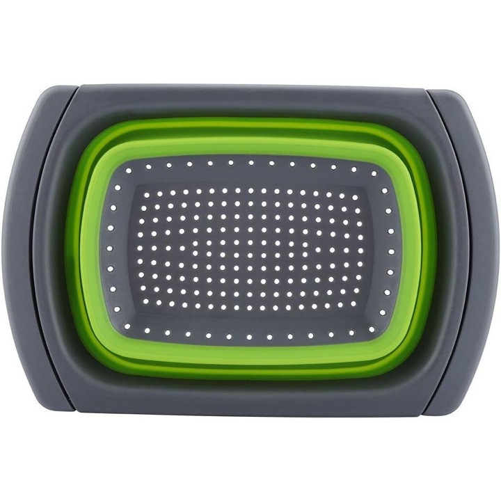 Összecsukható szűrő, Jormftte, szilikon, 39x26.5cm, sötétszürke/zöld