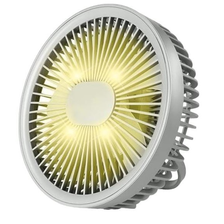 Mini függő ventilátor, Jormftte, hordozható, LED, USB, fehér