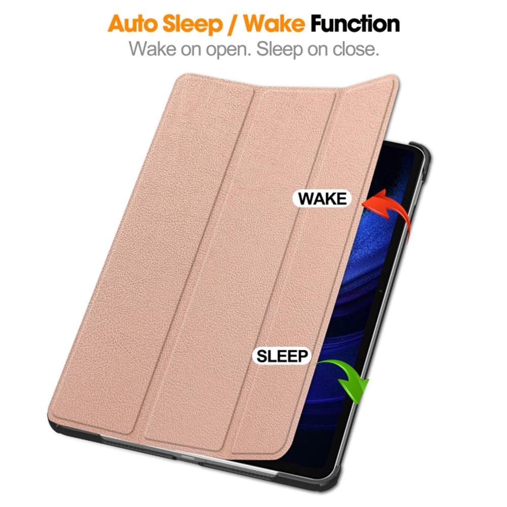 Husa protectie tableta UIQ Premium®, Materiale de calitate, Acces la toate porturile, Book cover, Functie de stand, compatibila cu Xiaomi Pad 6 / Pad 6 Pro, Auriu