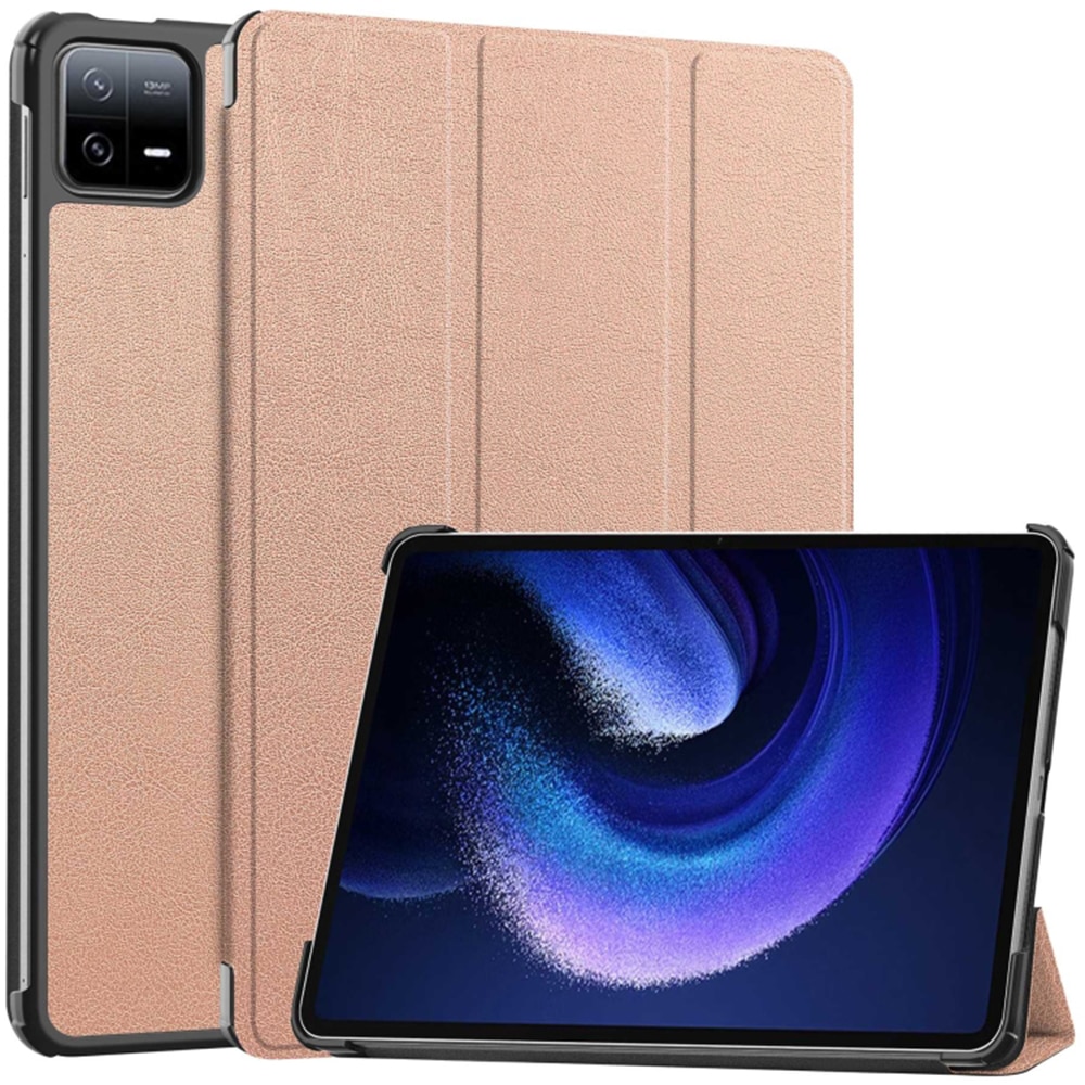Husa protectie tableta UIQ Premium®, Materiale de calitate, Acces la toate porturile, Book cover, Functie de stand, compatibila cu Xiaomi Pad 6 / Pad 6 Pro, Auriu