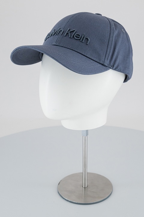 CALVIN KLEIN, Регулируема шапка с бродирано лого, въгленово сиво