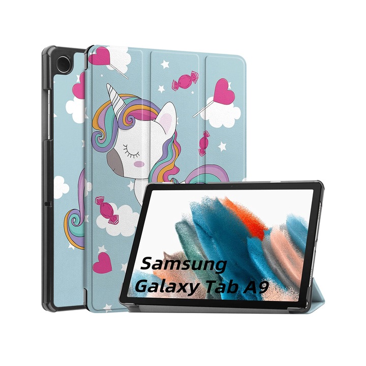 Калъф Techsuit FoldPro, За Samsung Galaxy Tab A9, Флип, Еднорог