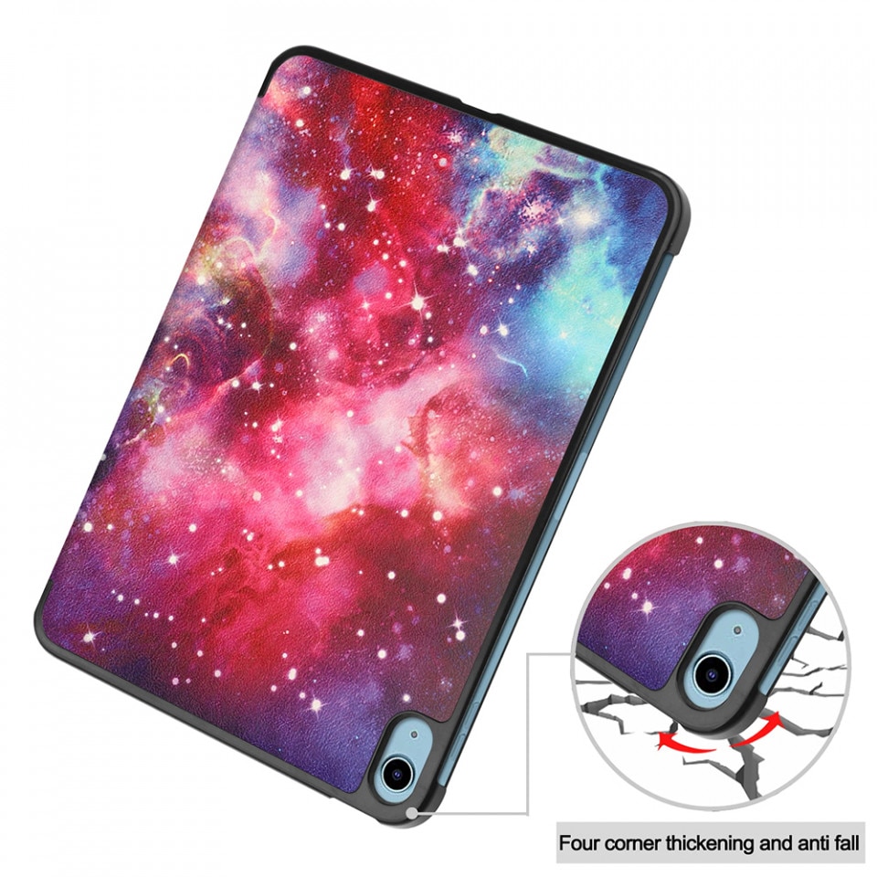 Husa tableta pentru iPad 10 (2022) 10.9" cu suport Multi-Unghi si functie Sleep/Wake, SKYDDAR FoldVision Colour - Unicorn