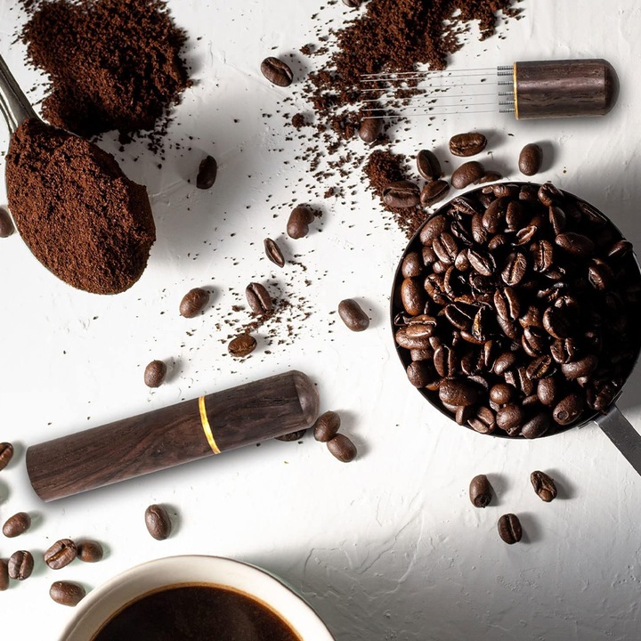 Distribuitor cafea in portafiltru, 6 ace, Inox, Negru