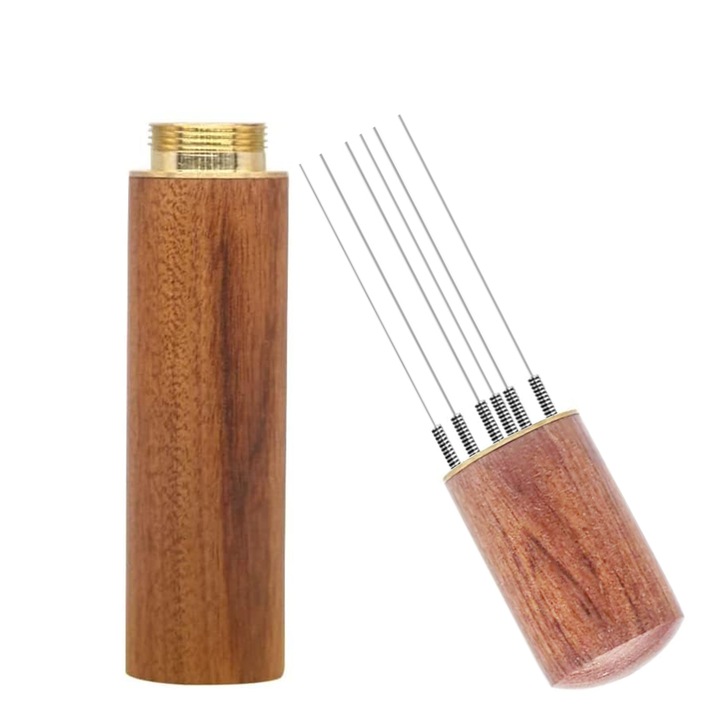 Distribuitor cafea in portafiltru, 6 ace, Inox, Maro