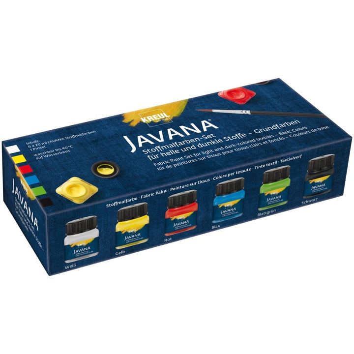 Комплект бои за текстил Javana Color Living Basic Kreul, 6 броя x 20 мл/комплект