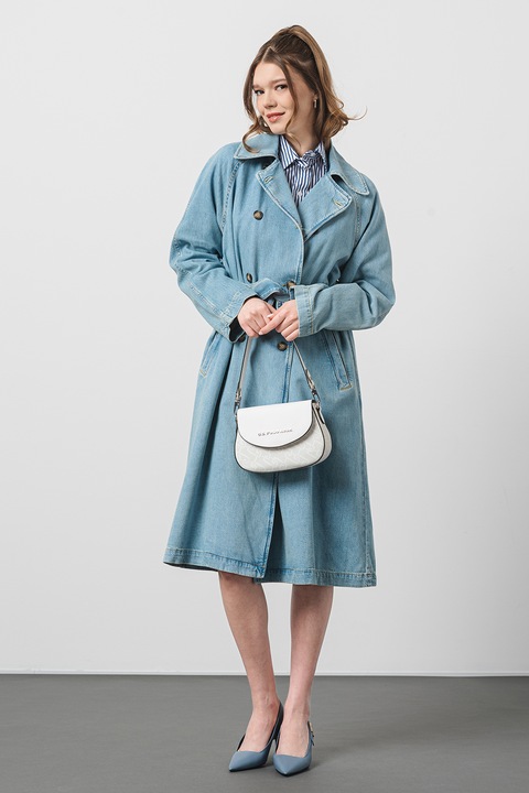Liu Jo, Pardesiu de denim cu maneci raglan, Albastru deschis