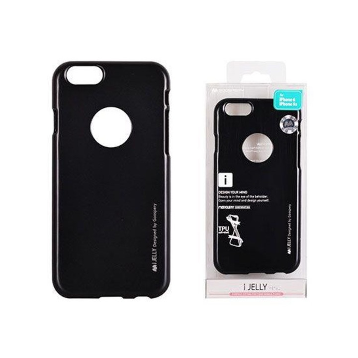 Mercury i-Jelly Metal iPhone 6 6S Plus (5 "5" ) fekete szilikon tok