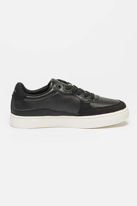 CALVIN KLEIN JEANS, Pantofi sport cu detalii din piele, Negru