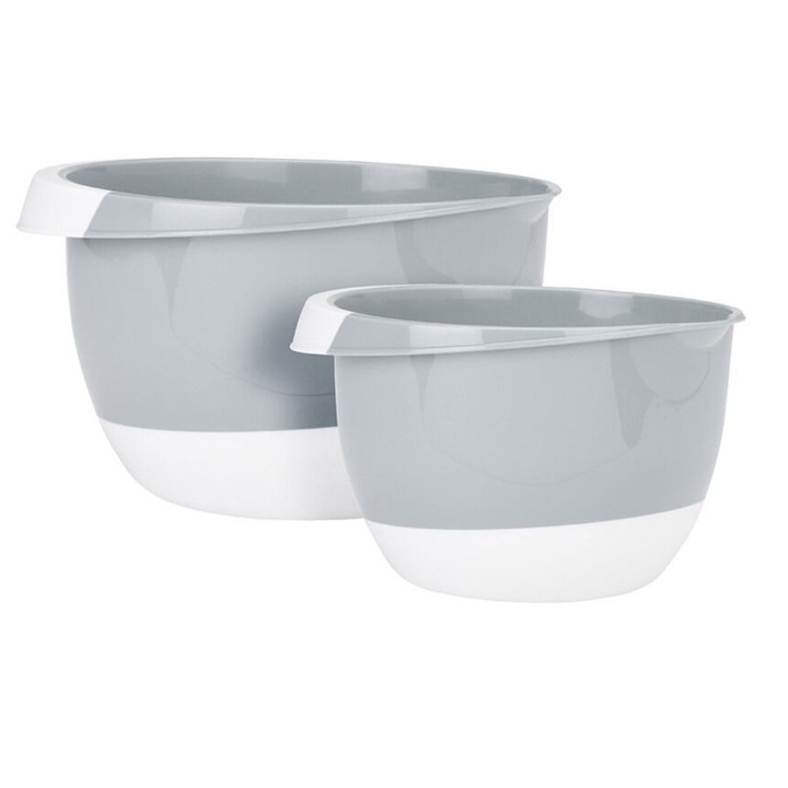 Két keverő / tálaló tálból álló készlet eszközök Excellent Houseware, polipropilén, 2 és 3,5 l, szürke