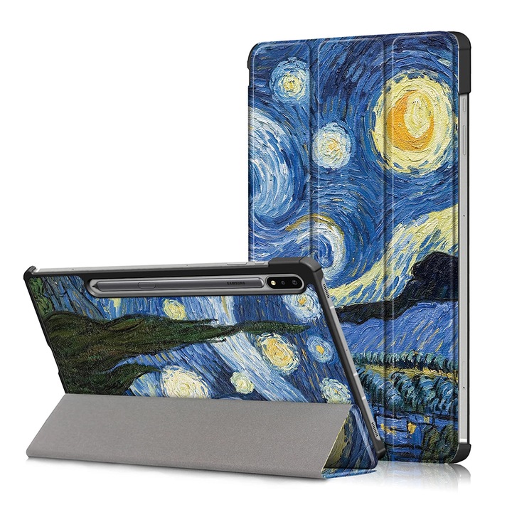 Калъф за Samsung Galaxy Tab S8 Ultra / S9 Ultra, Techsuit FoldPro, тема звездна нощ