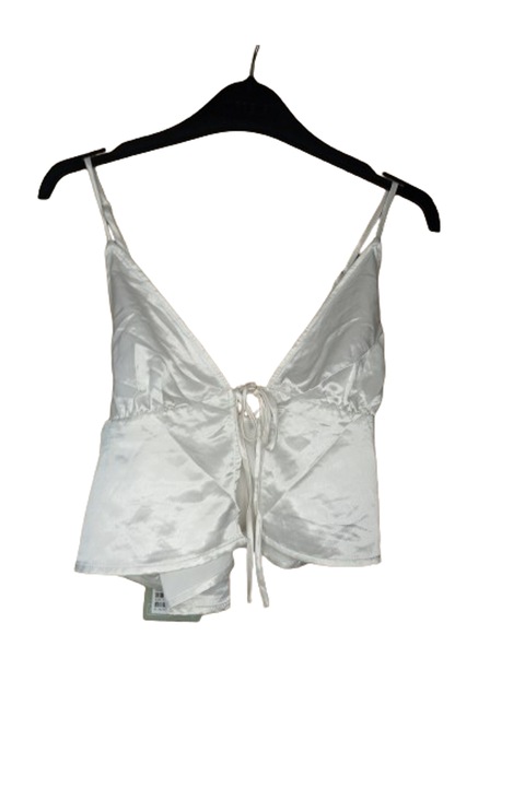 Декориран топ, бял сатен, размер 40