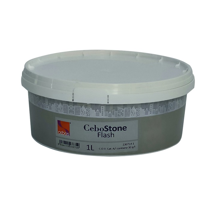 Vopsea decorativa, CeboStone Flash, argento(tenta crem)