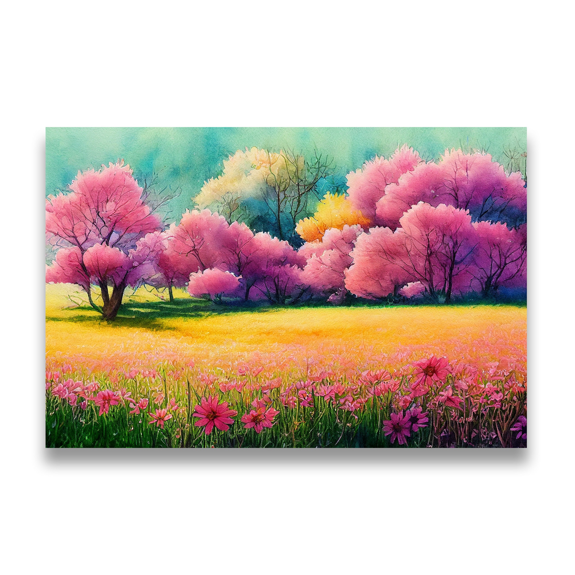 Copaci Roz Tablou Canvas Premium, LuxCanva® A1277, Copaci Roz, 100 X 150 CM, Panza ...