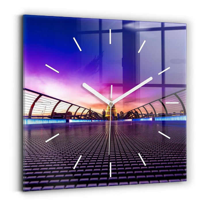 Falióra, Wallfluent, üveg, Fehér mutatók, Nincsenek számok, Szent Paweł Katedrális, Rózsaszín, Négyzetek 30x30 cm, 010010500010100271877