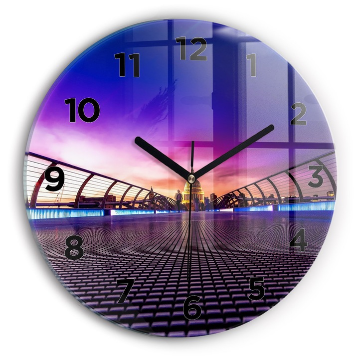 Falióra, Wallfluent, üveg, Fekete mutatók, arab számok, St. Paweł Cathedral, Rózsaszín, Kerek Ø30 cm, 010010500040200270217