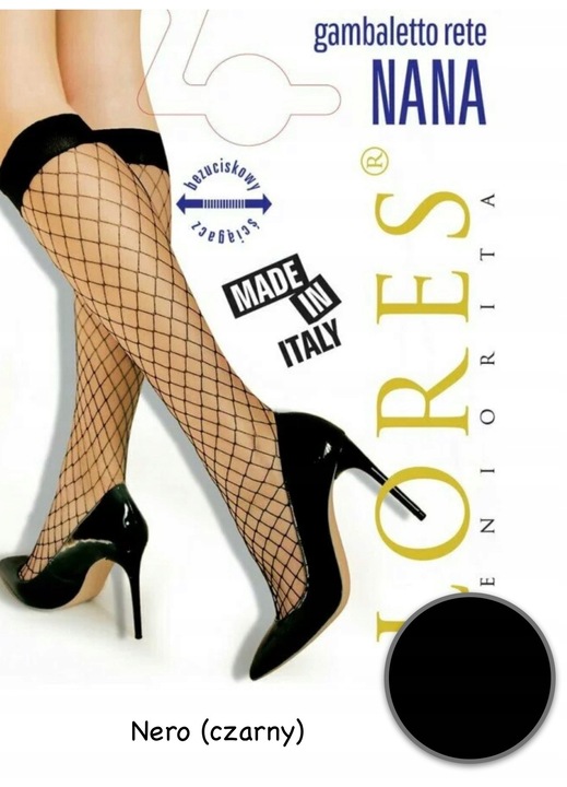 Sosete plasa dama, Lores, poliamida, universala, Negru, One Size