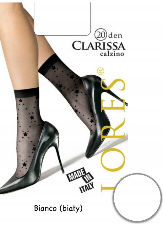 dama, Lores, Poliamida, 20 DEN, Alb, One Size