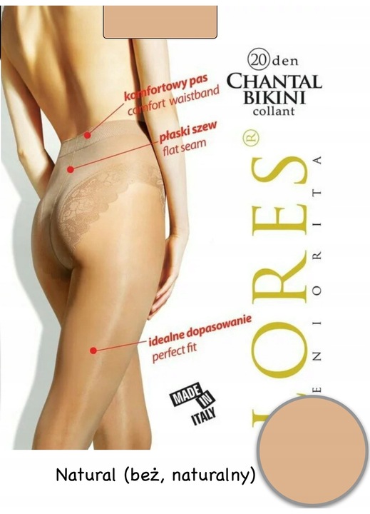 Dres dama, Lores, 20 DEN, negrua`, Natur/Bej