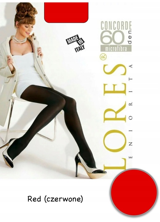 Dres dama, Lores, Microfibra, 60 DEN, Rosu