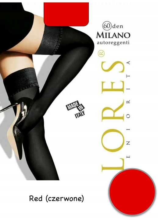 Ciorapi dama, Lores, Poliamida, Alb, Rosu