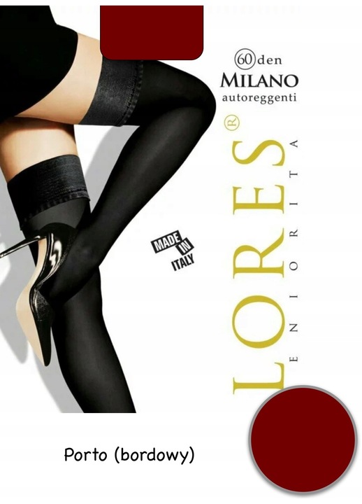 Ciorapi dama, Lores, Poliamida, Alb, Visiniu