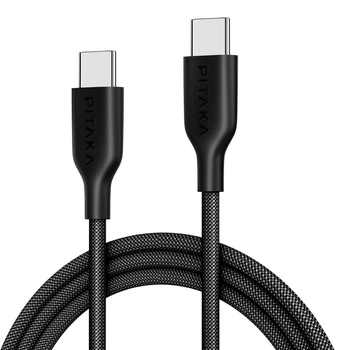 Pitaka Flex Braided kábel, USB C-USB C, 1.2 méter, fekete