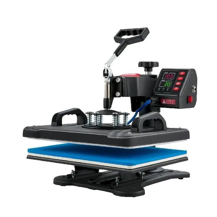 Топлинна преса, 1250 W, LCD дисплей, 360 ротация, 5 в 1, 30x38 см, черен