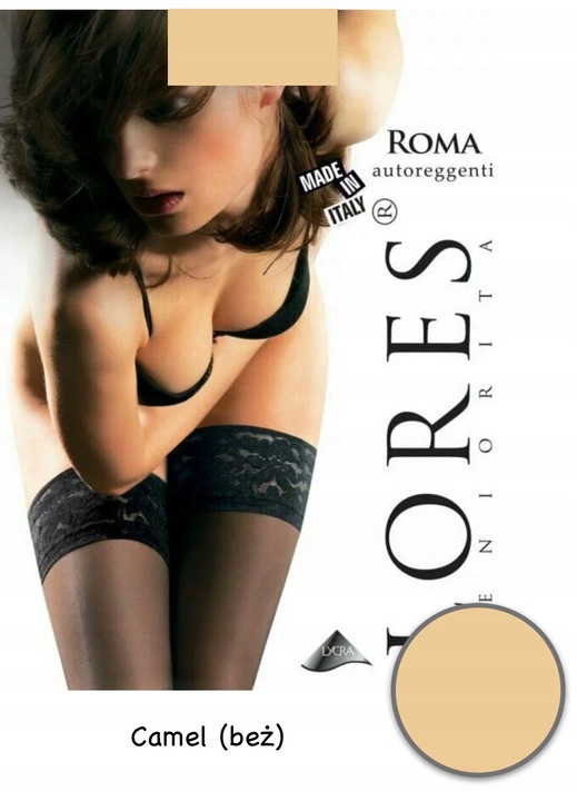 Ciorapi dama, Lores, Poliamida, 15 DEN, Alb3, Maro camel