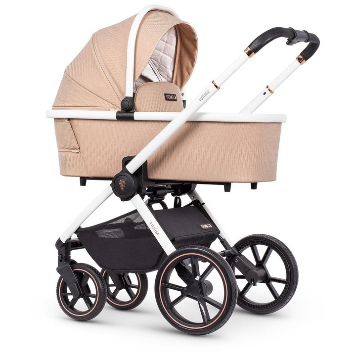 Бебешка количка, Venicci, 3в1, Tinum stylish, 2.0, Цвят светло бежов / бежов